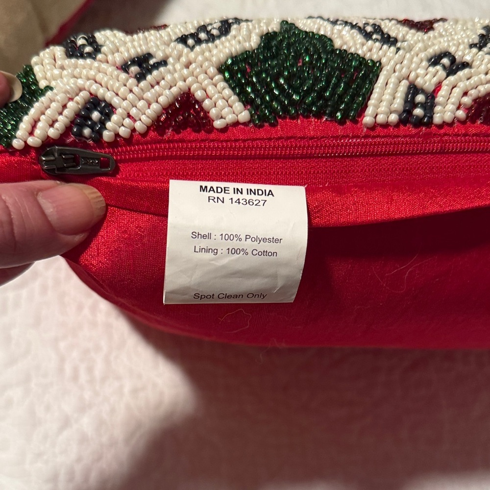 Festive Beaded Holiday Pillows - Picture 2 of 9